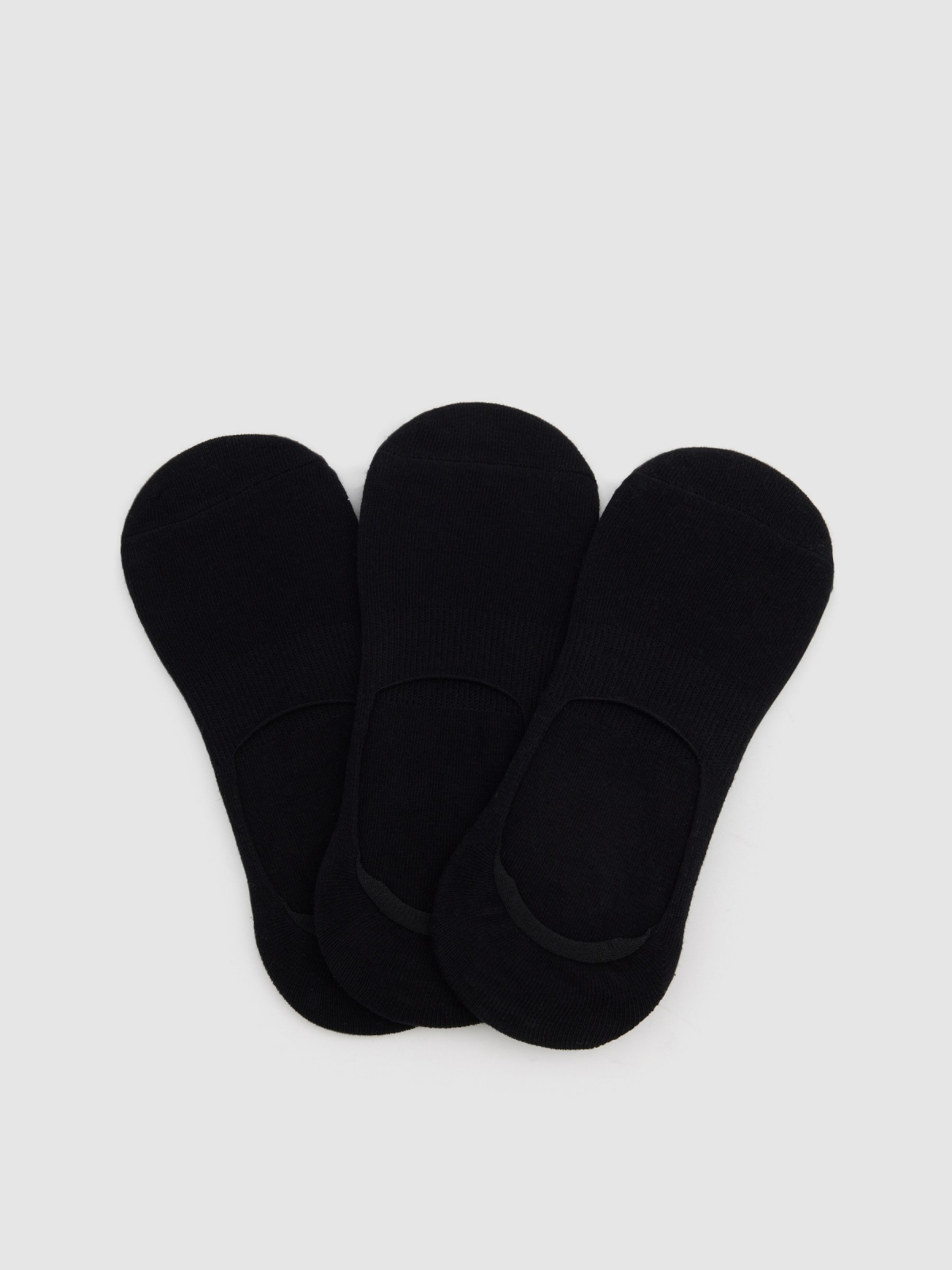 Calcetines pinkies negros (3 pares)vista media frontal