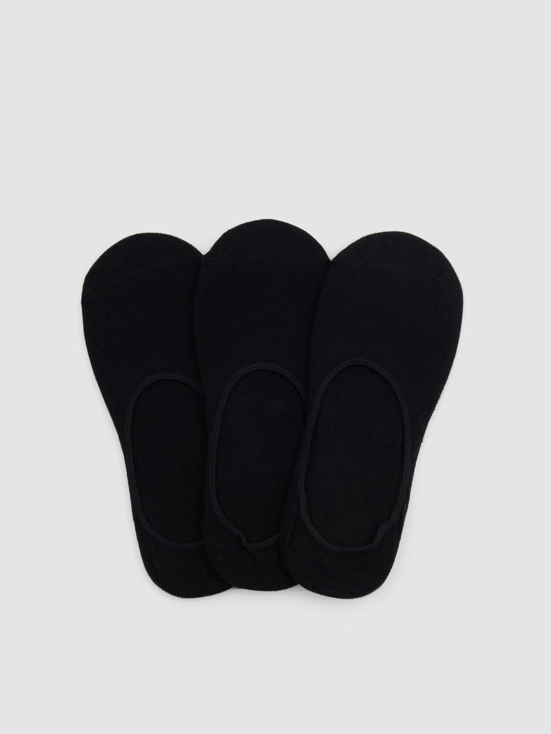 Meias de pinkies pretas (3 pares) preto vista meia frontal
