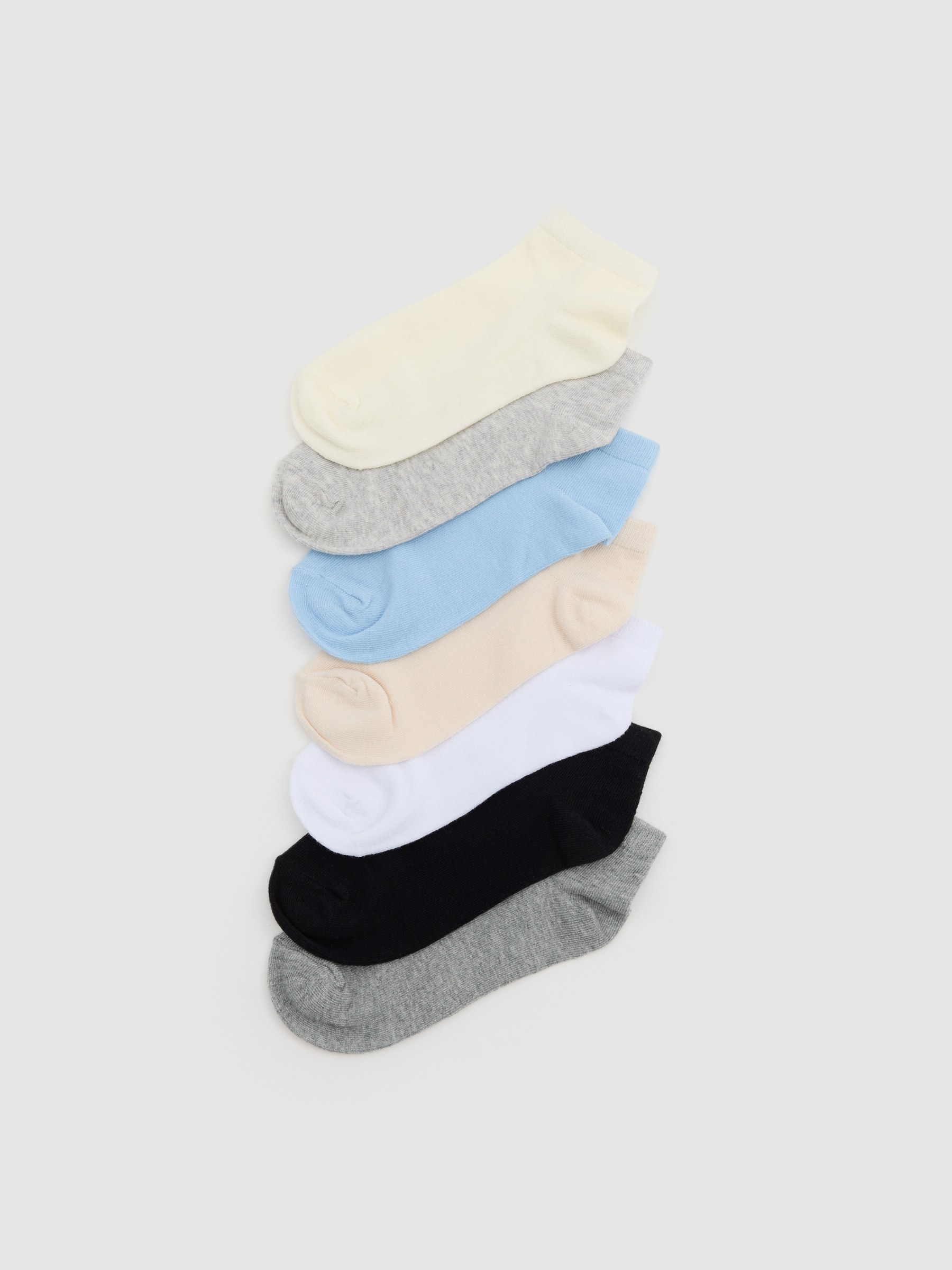 Pack of 7 ankle socksmiddle front view