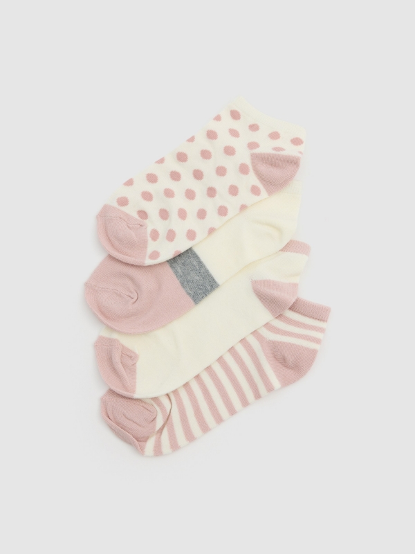 Pack 4 calcetines tobilleros estampadosvista media frontal