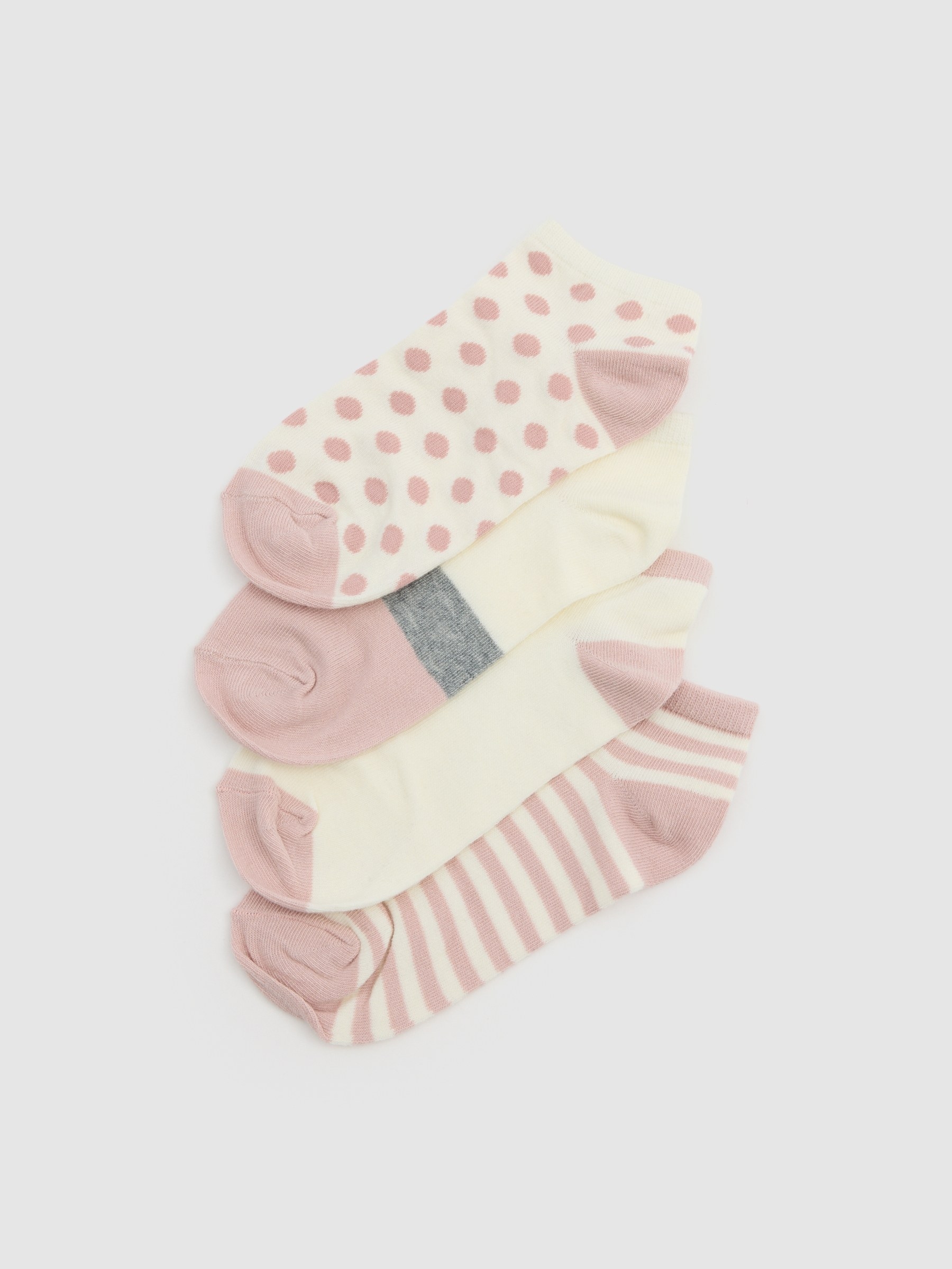 Pack 4 calcetines tobilleros estampadosvista media frontal
