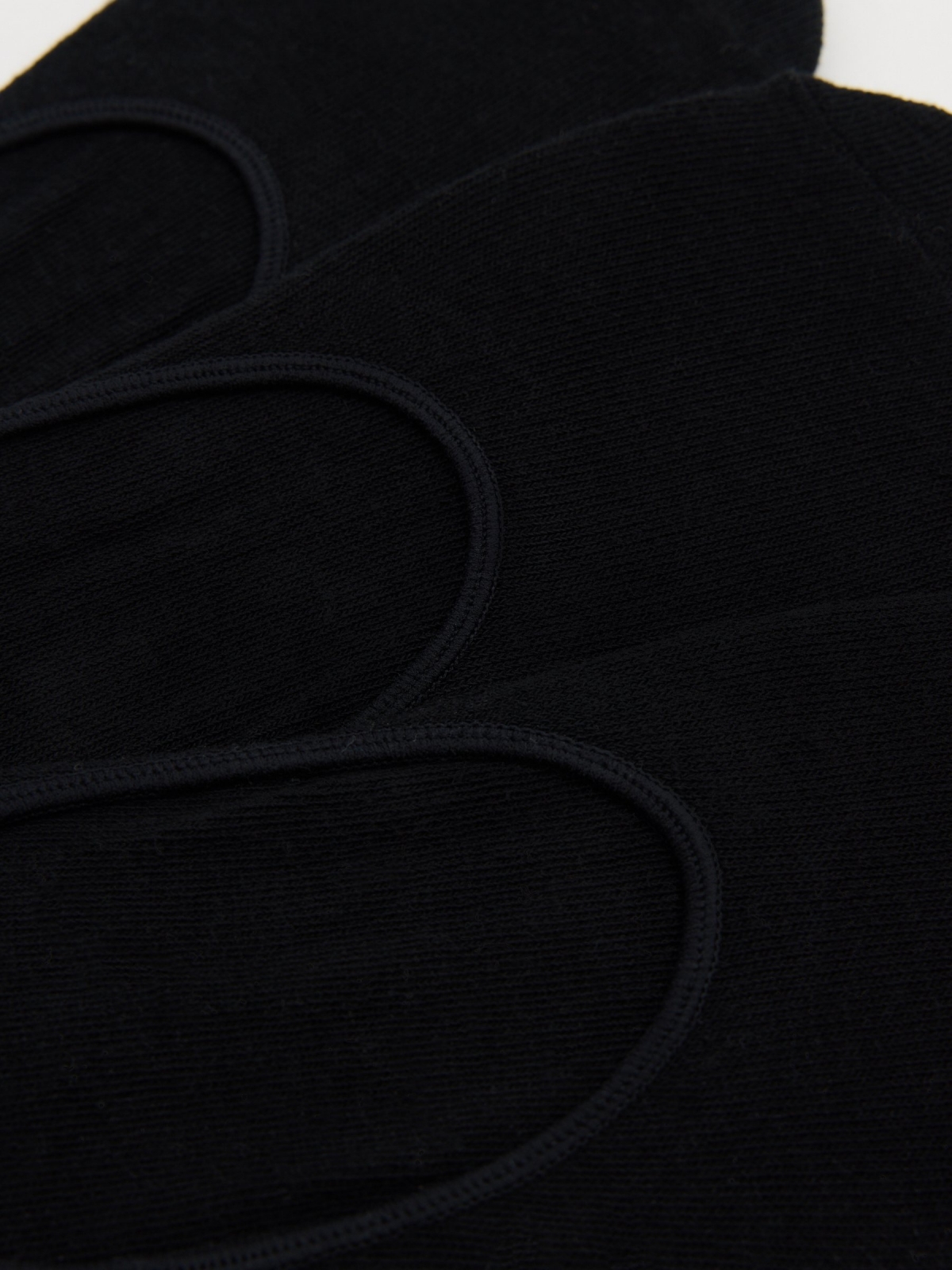 Calcetines pinkies negros (3 pares) negro vista media trasera