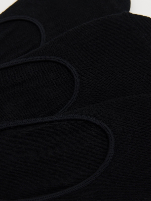 Black pinkies socks (3 pairs) black middle back view