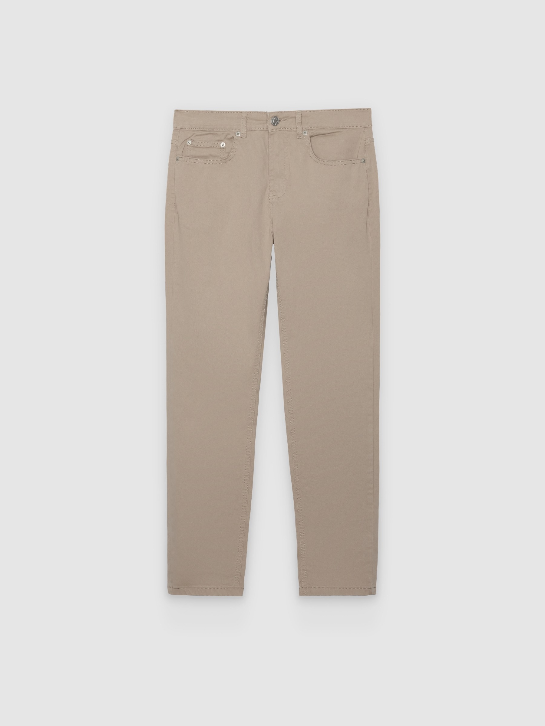  Jeans slim de cintura alta pretos bege vista frontal