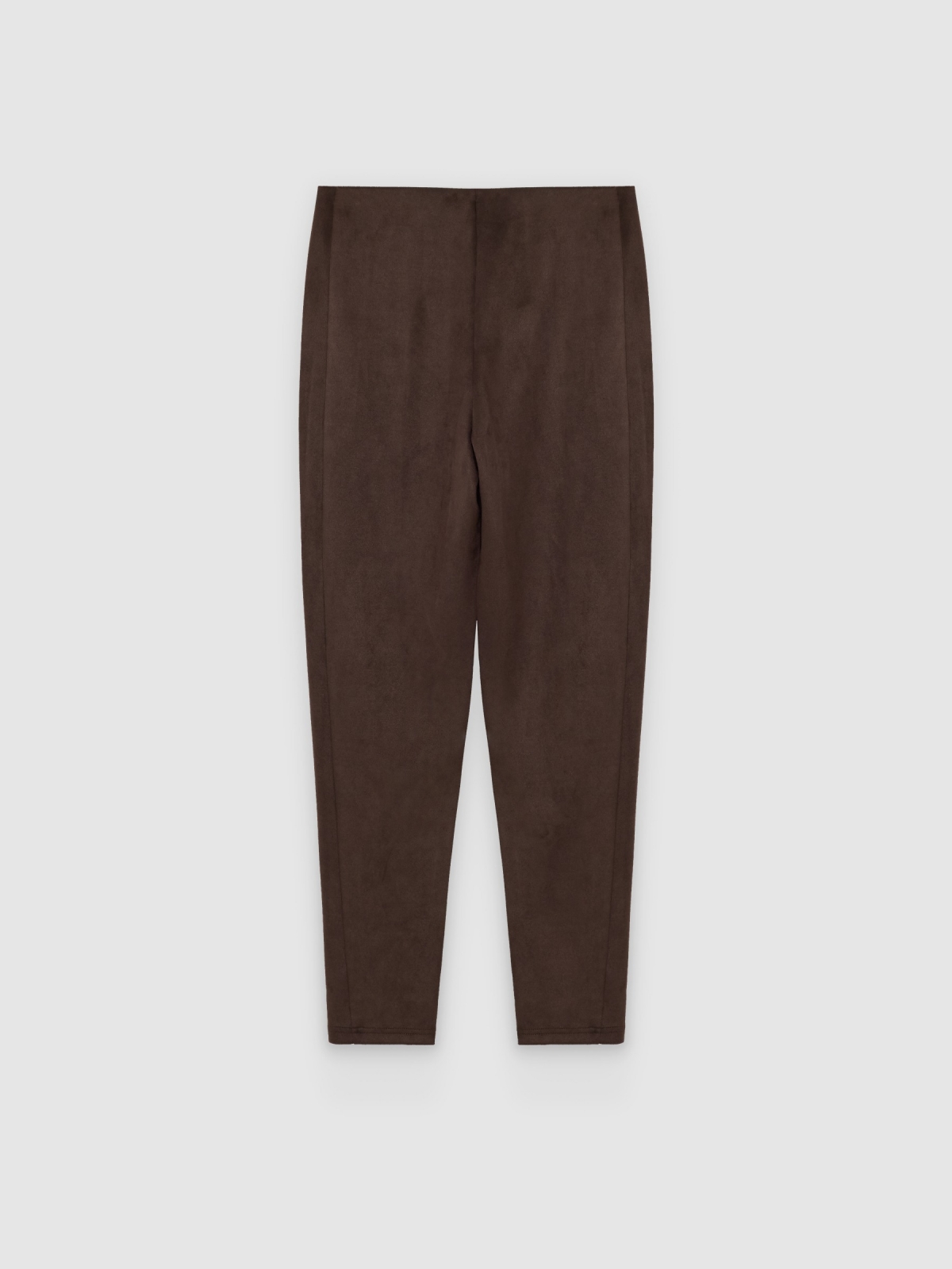 %Pto% Pantalón jegging efecto ante chocolate vista frontal