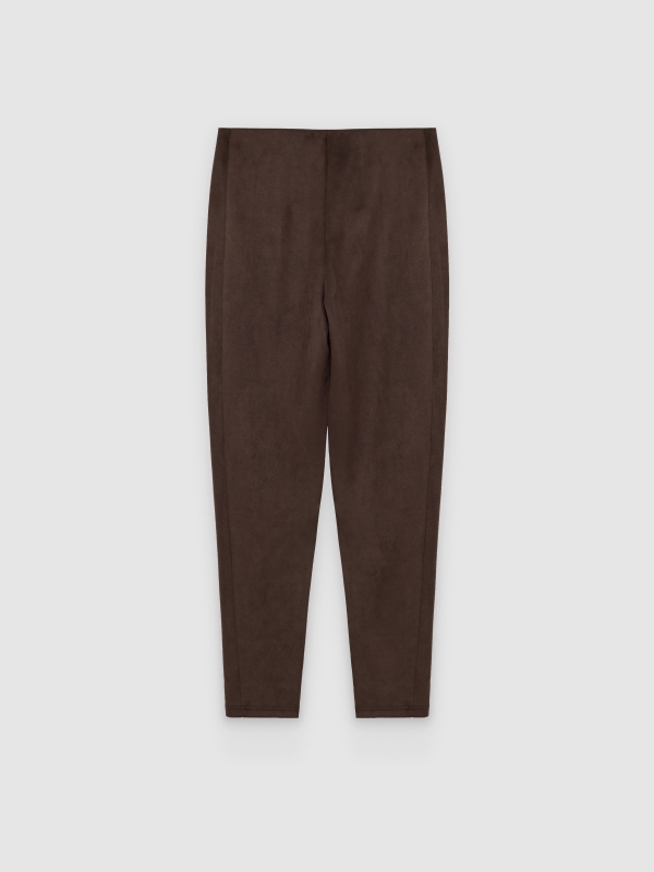  Pantalón jegging efecto ante chocolate vista frontal