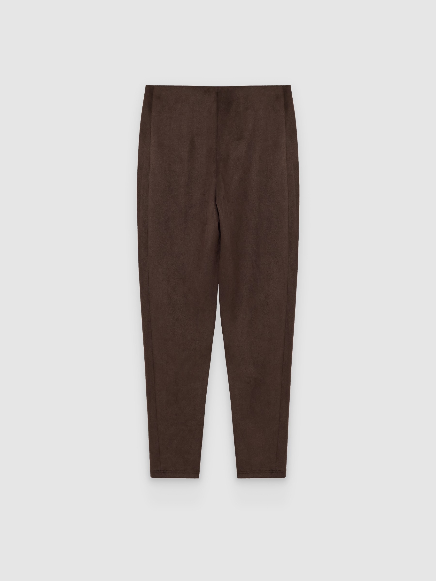  Pantalón jegging efecto ante chocolate vista frontal