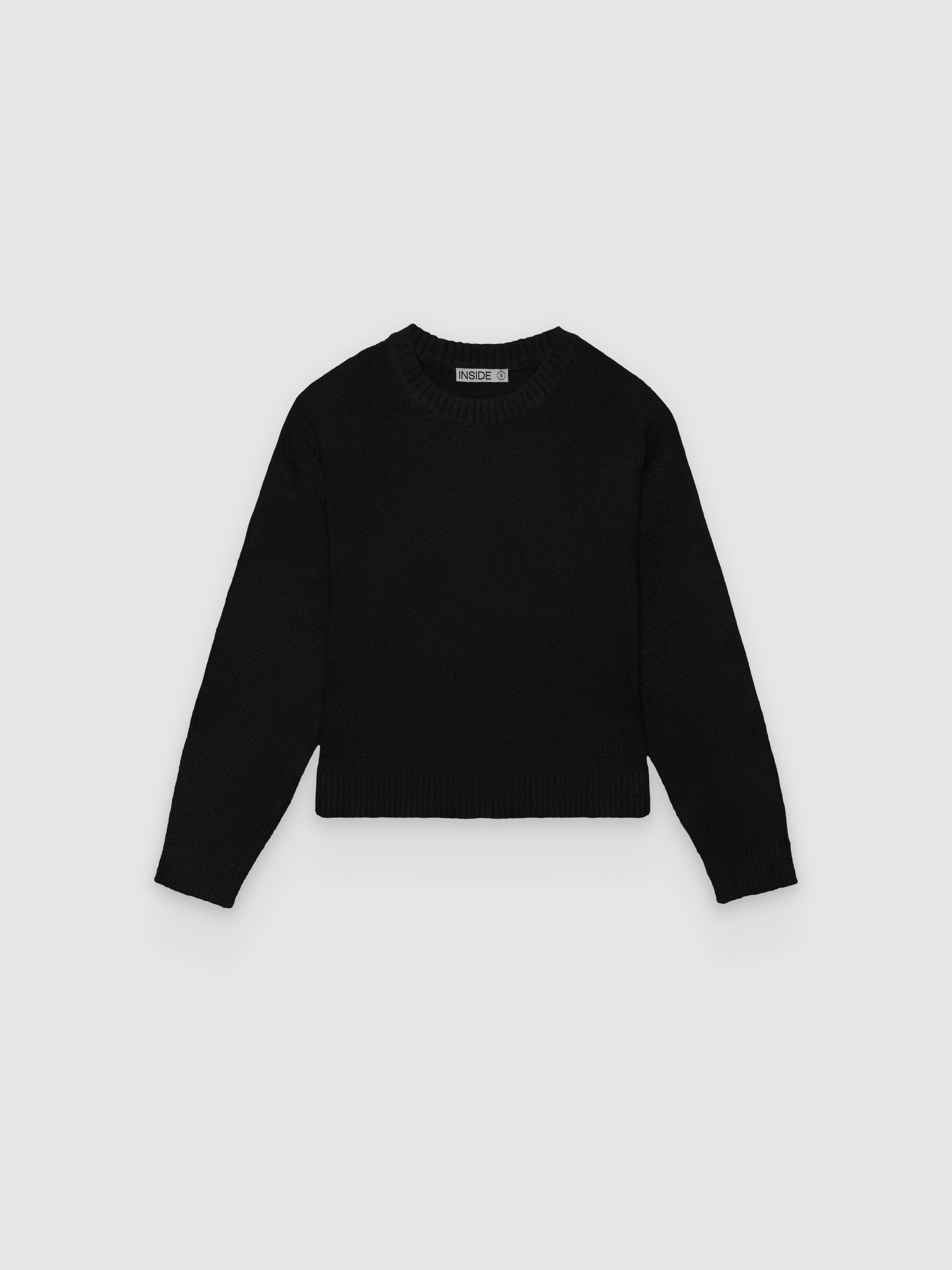 %Pto% Plain long sleeve regular jersey black front view