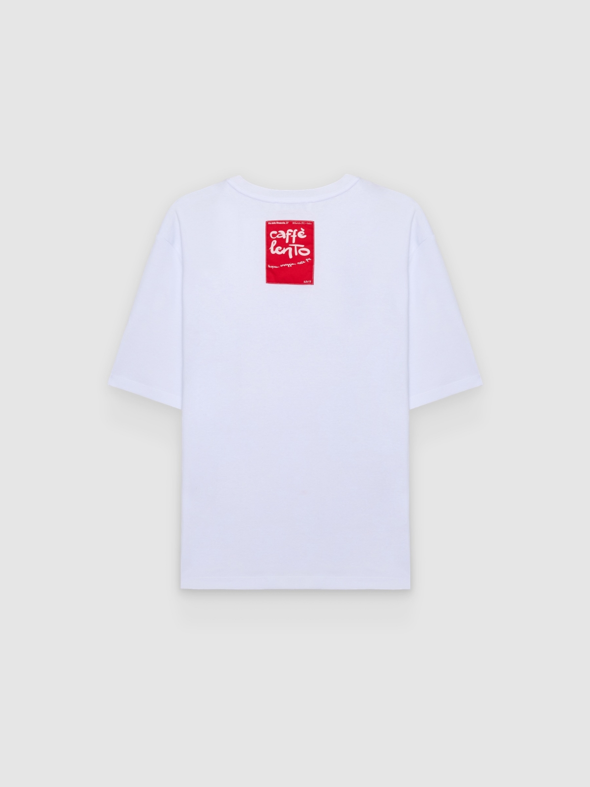 Oversize T-shirt caffe lento white back view