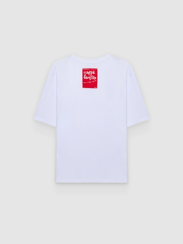 Camiseta oversize caffe lento blanco vista trasera