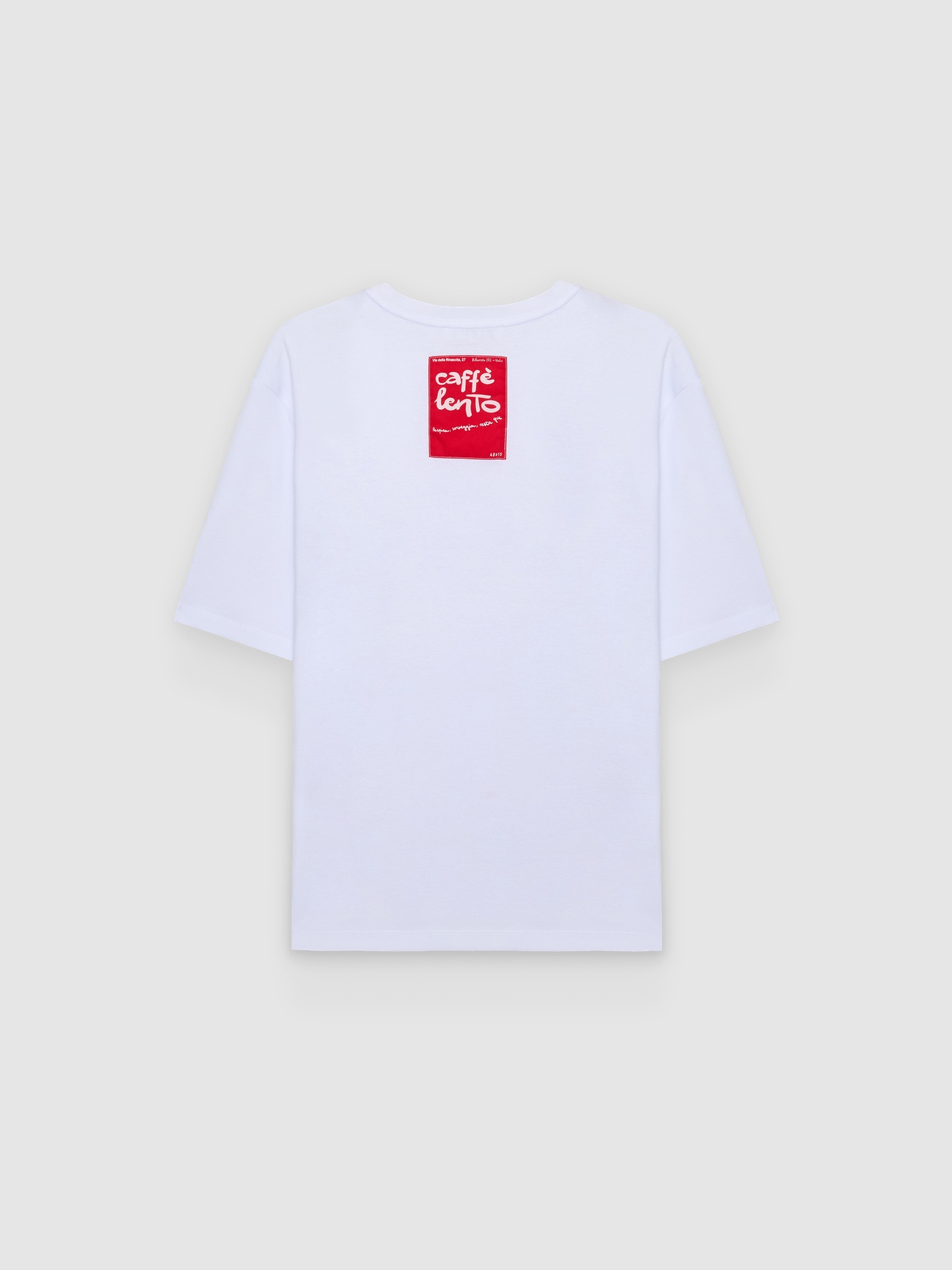  T-shirt oversize caffe lento branco vista frontal