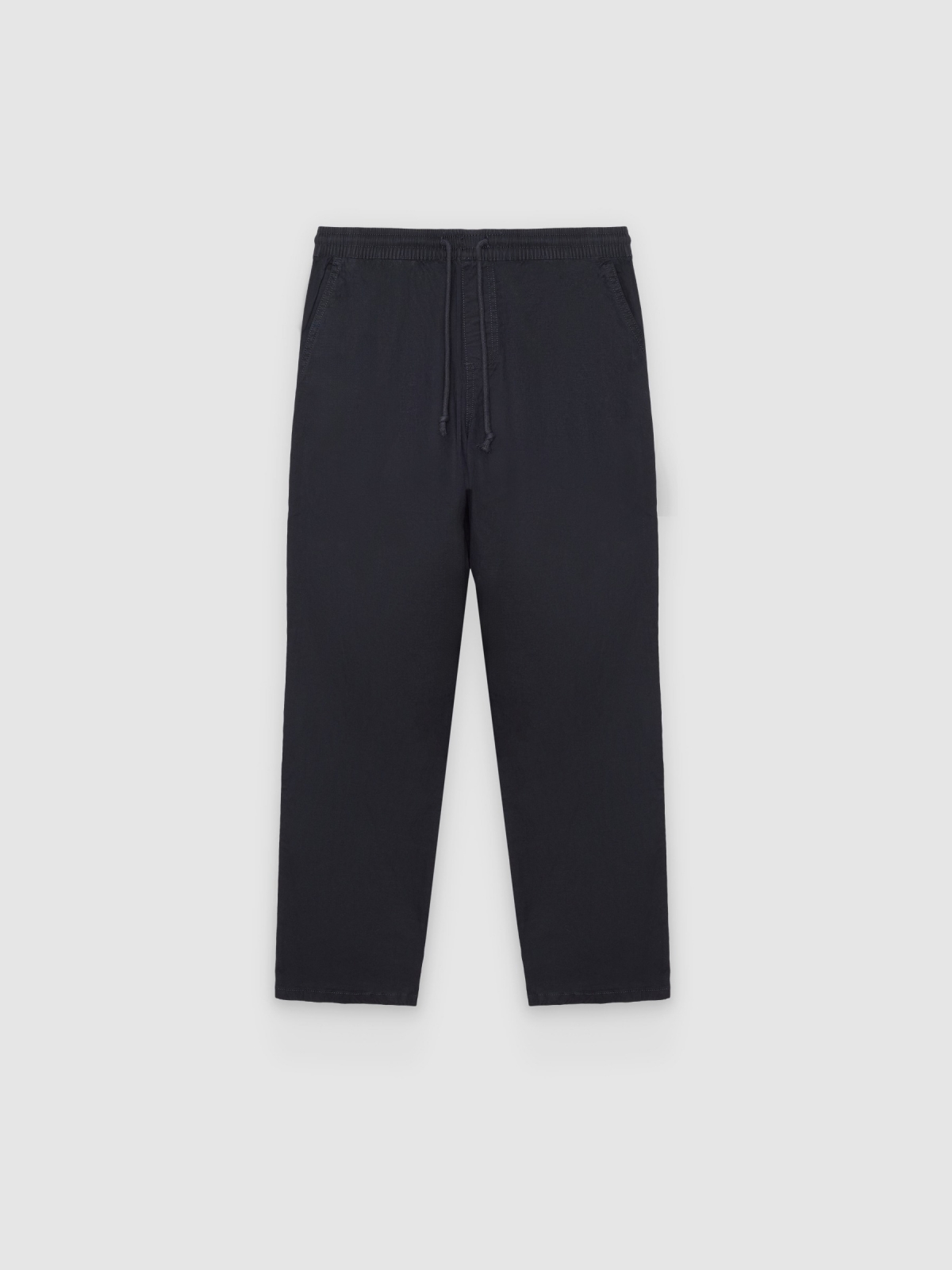 %Pto% Calças jogger relaxed fit azul marinho vista frontal