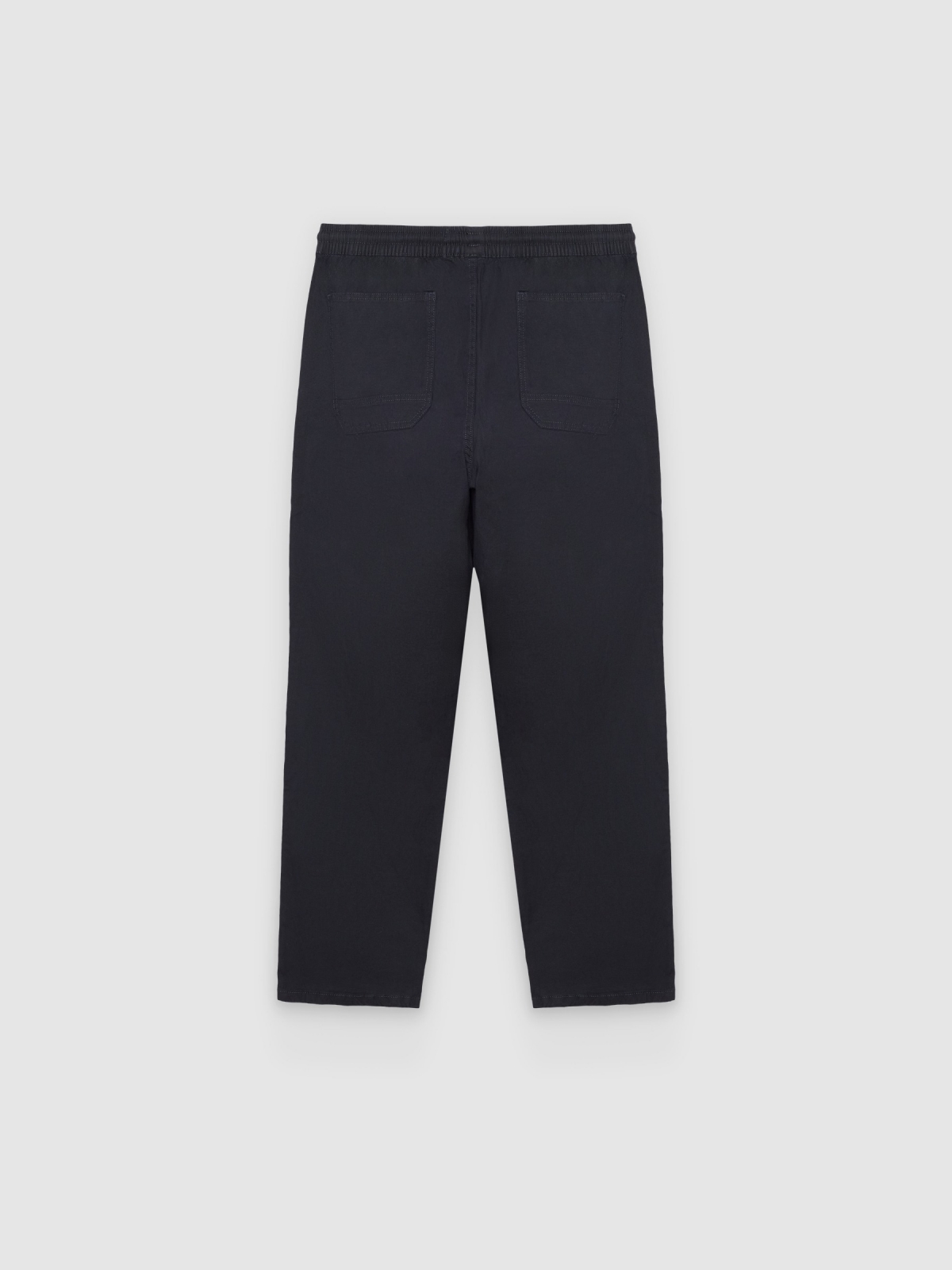 Calças jogger relaxed fit azul marinho vista traseira