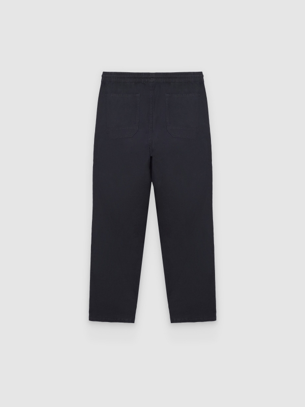 Calças jogger relaxed fit azul marinho vista traseira