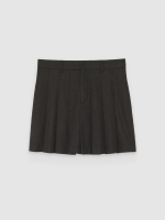 %Pto% Falda pantalón plisada alta marrón oscuro vista frontal