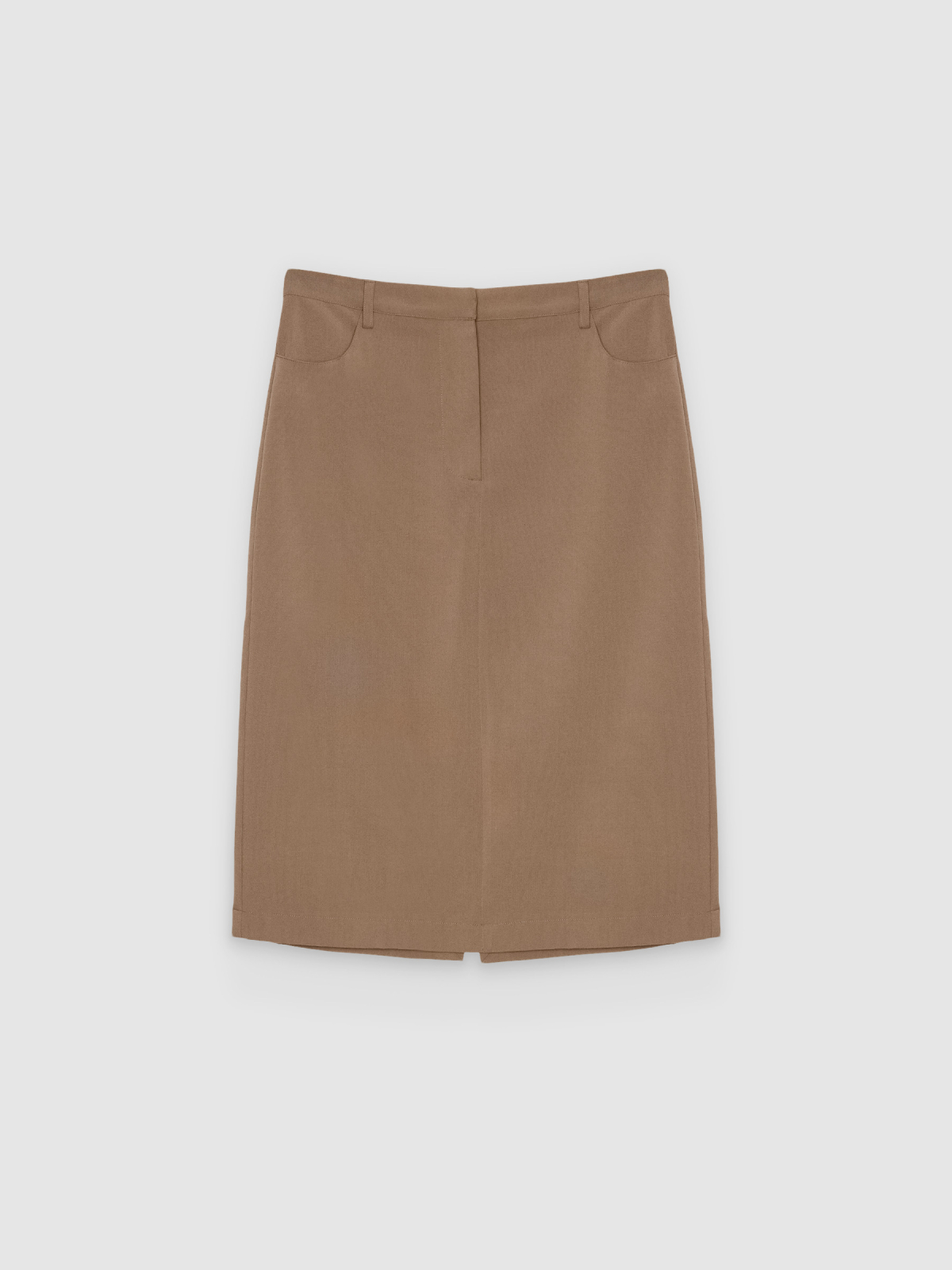 %Pto% Falda lápiz maxi beige taupe vista frontal