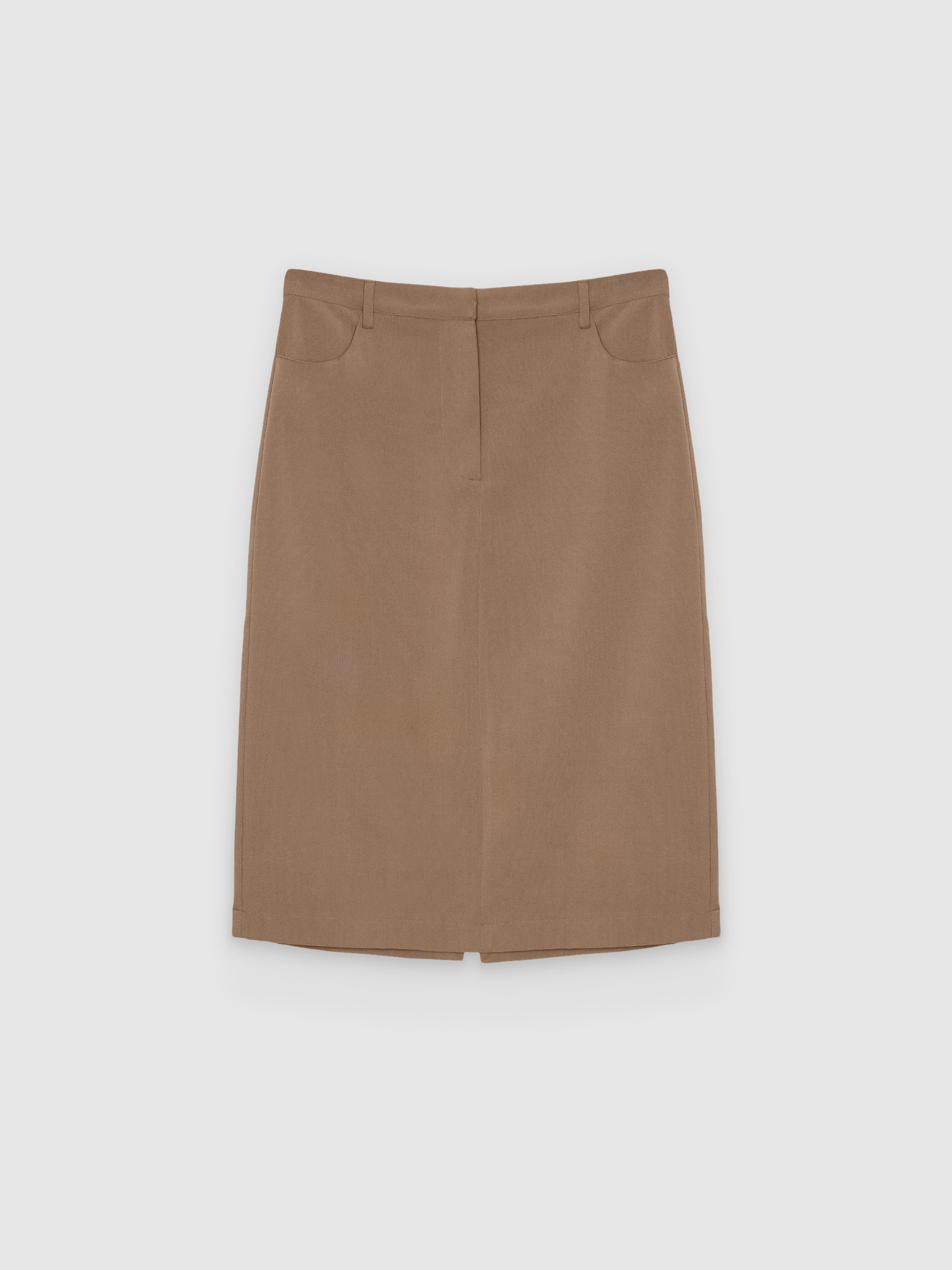 %Pto% Falda lápiz maxi beige taupe vista frontal