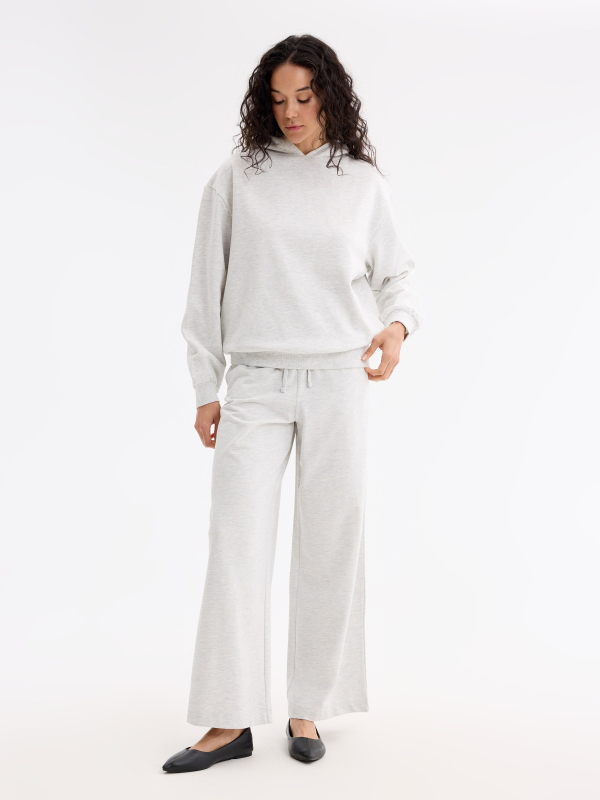 Soft hoodie sweatshirt light melange front view
