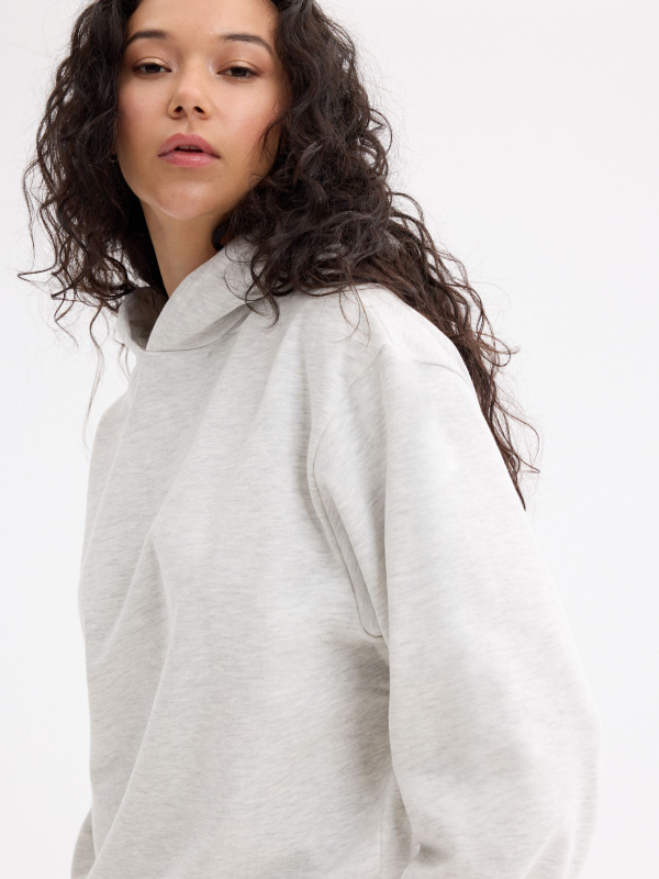 Sudadera con capucha soft melange claro vista detalle