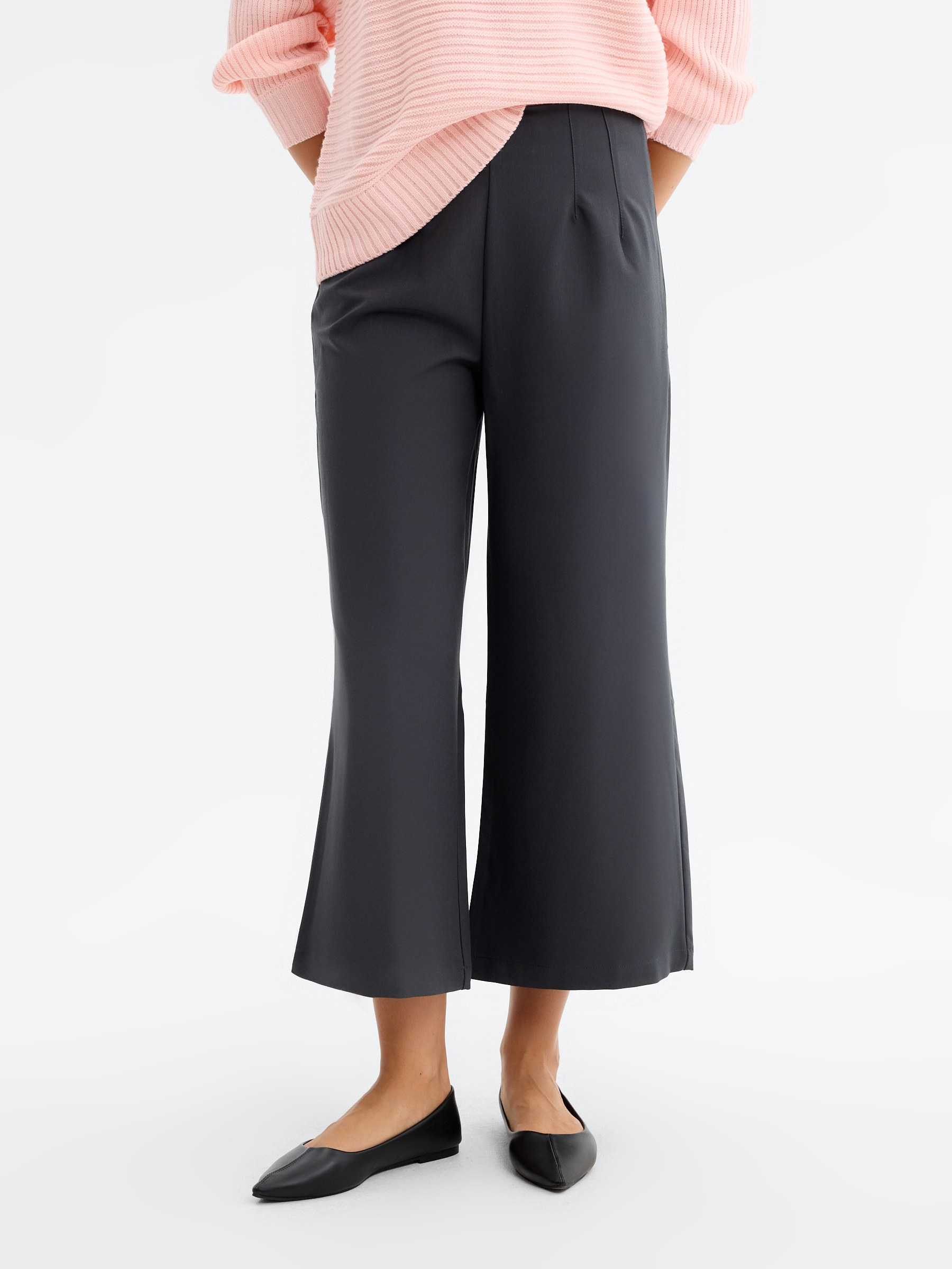 Pantalón culotte básico gris oscuro vista general frontal