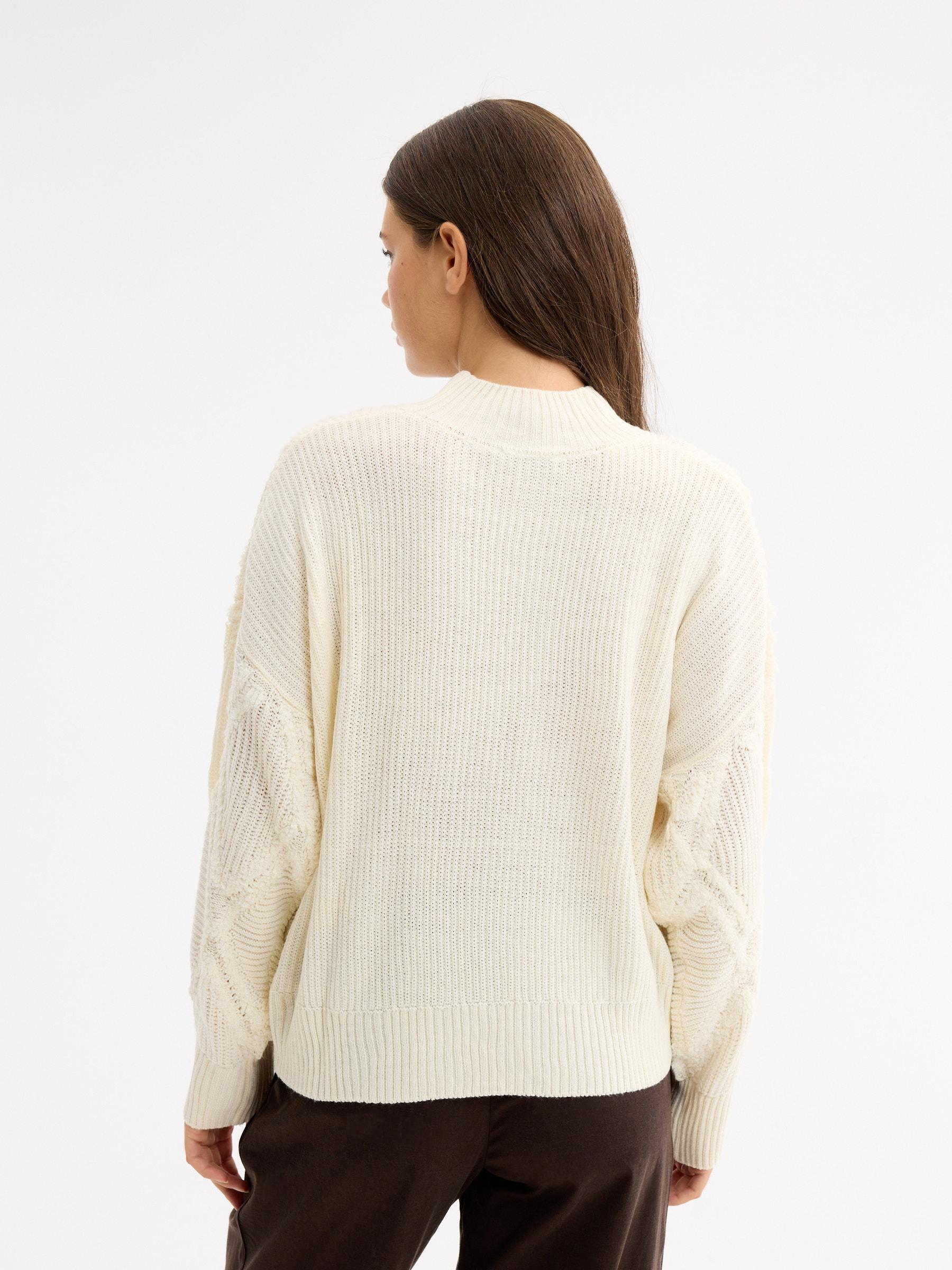 Jersey texturizado rombos blanco roto vista media frontal