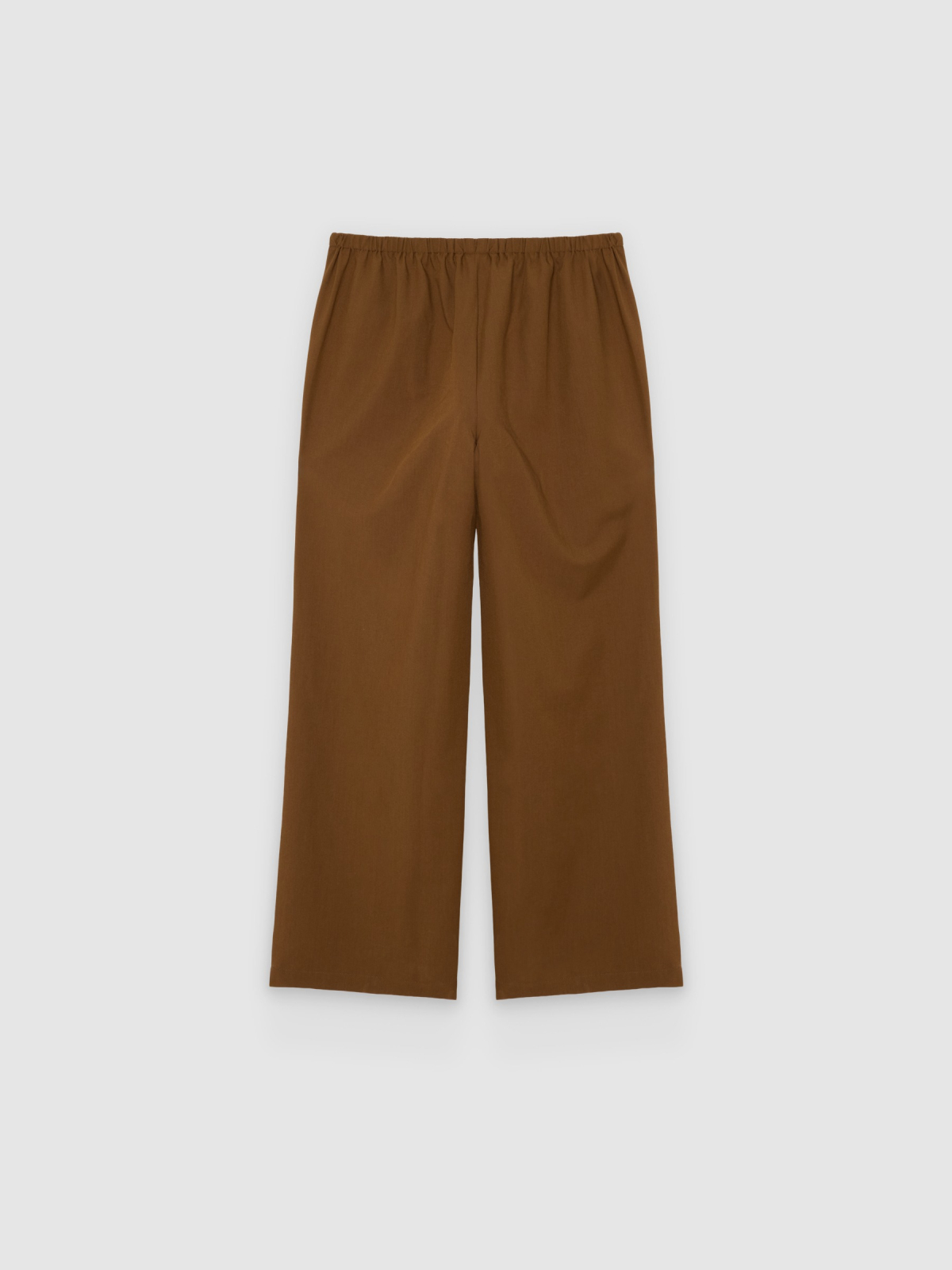 Flowy jogger pants with pleats brown back view