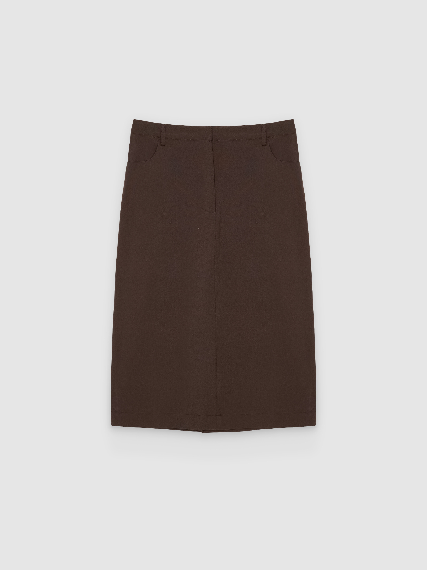  Falda lápiz maxi beige chocolate vista frontal