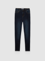 %Pto% Jeans slim tiro alto azul oscuro vista frontal