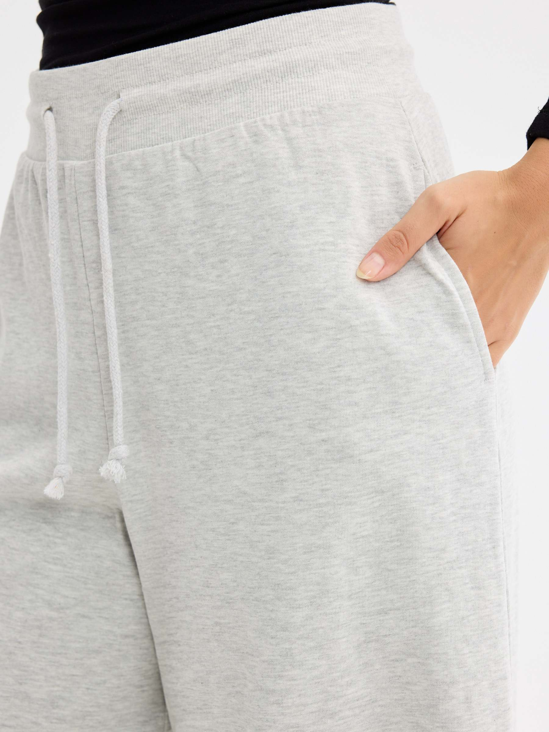 Barrel stoppers fleece pants light melange front view