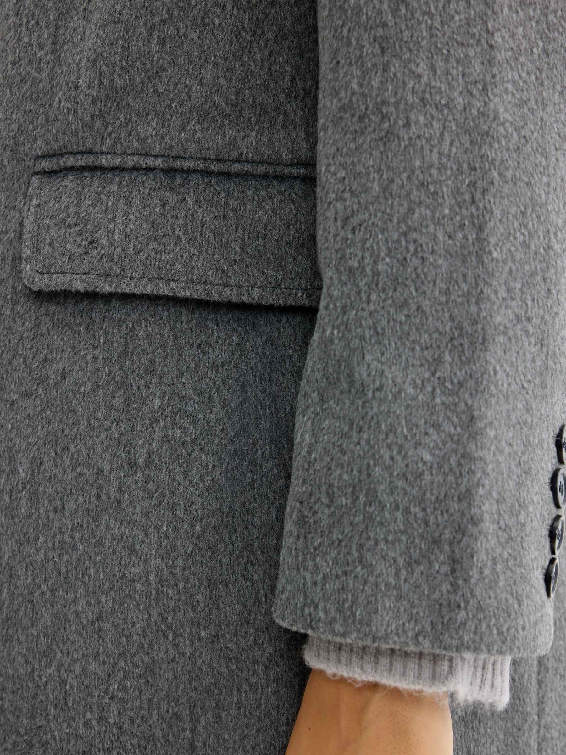 Long wool coat medium melange middle front view