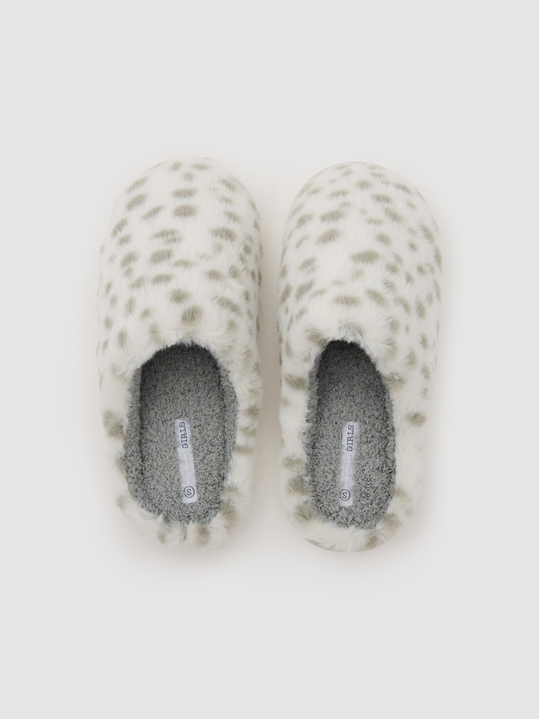 Backless animal print sneakers grey front view