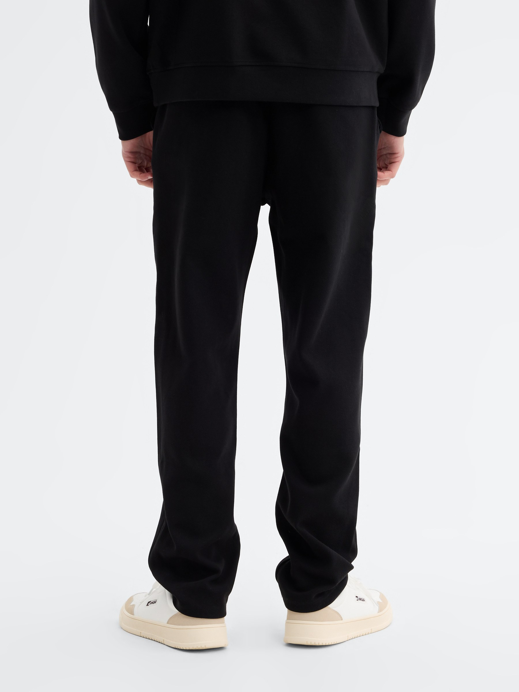  High-rise cotton jogger pants black front view
