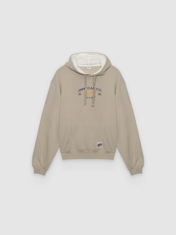  Sweatshirt com capuz ride bege vista frontal