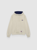 %Pto% Sweatshirt com capuz bordado crua vista frontal