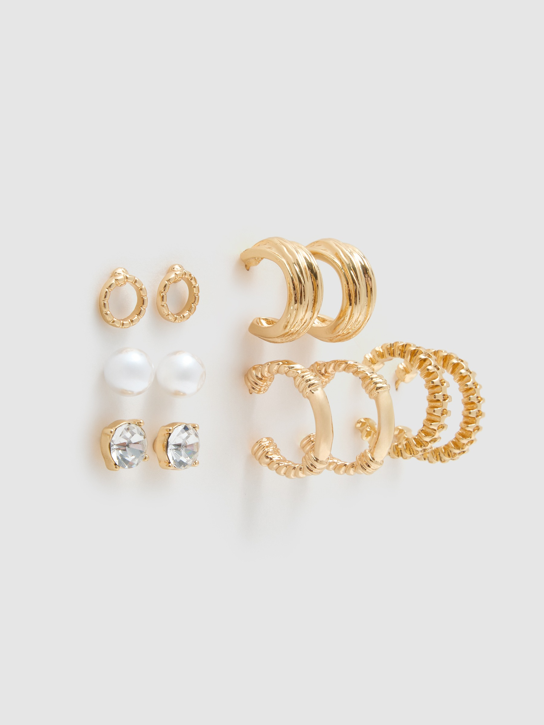 Conjunto de brincos dourados x 6
