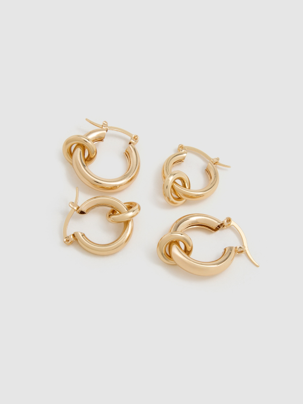 Pendientes aros dorados pack 2 dorado vista detalle