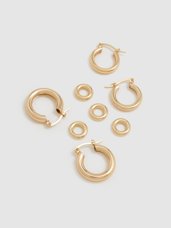 Pendientes aros dorados pack 2 dorado vista detalle