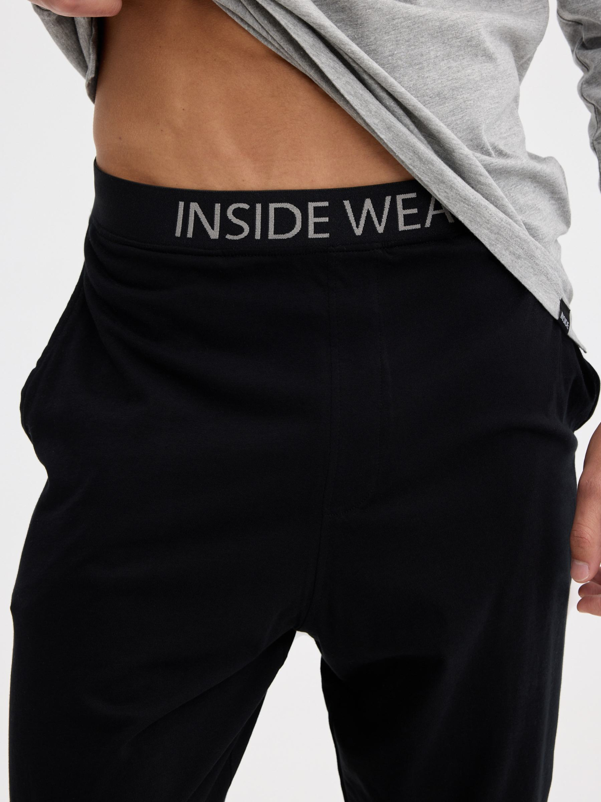 Pijama manga larga inside wear melange medio vista detalle