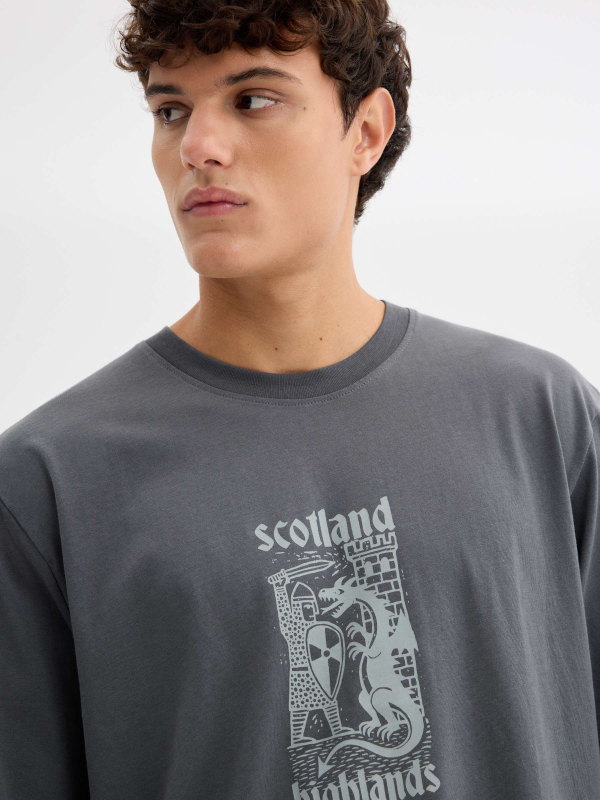 Camiseta estampado Scotland azul marino vista detalle