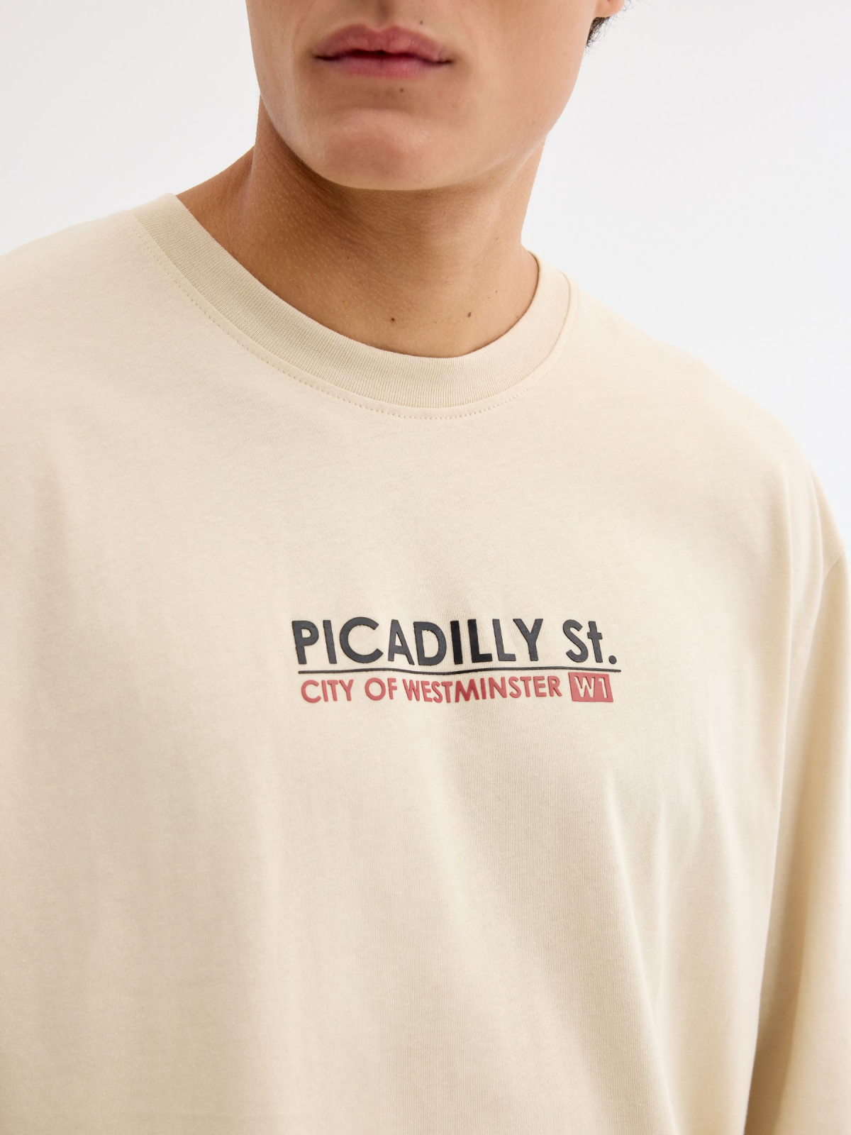 Camiseta con estampado Picadilly crudo vista detalle