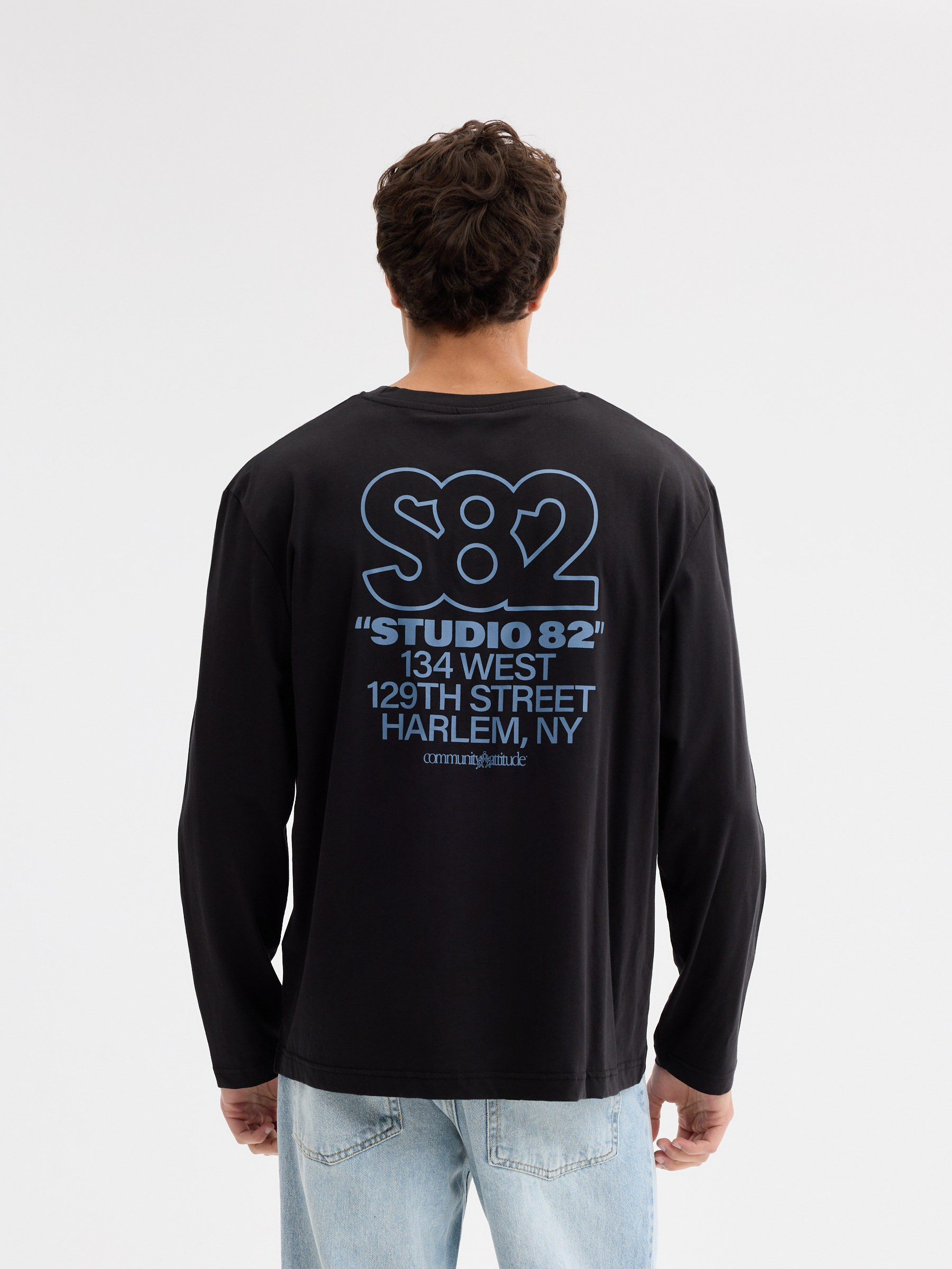 Camiseta manga larga s82 negro vista media frontal