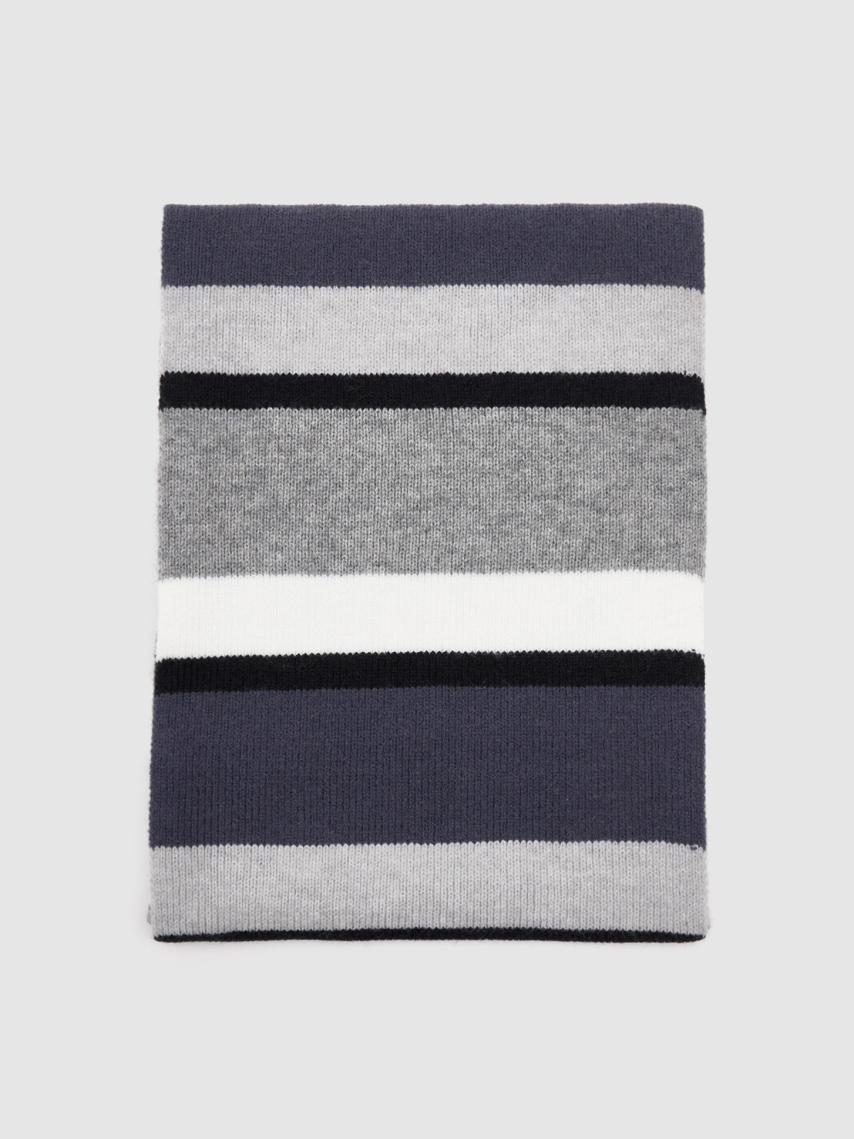 Basic striped scarf multicolor rolled view